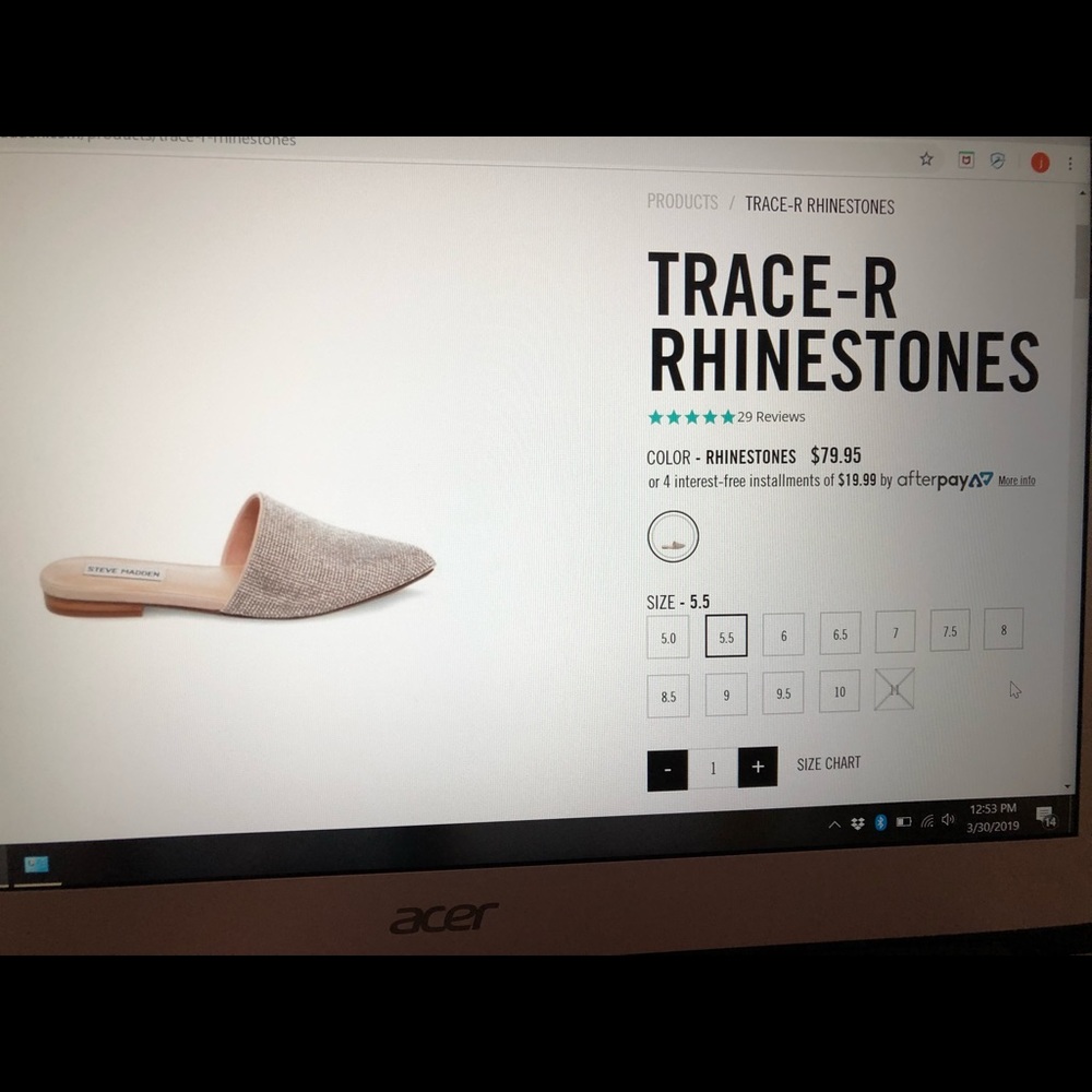 Steve Madden Pointed Toe Rhinestone Mules Size 6M